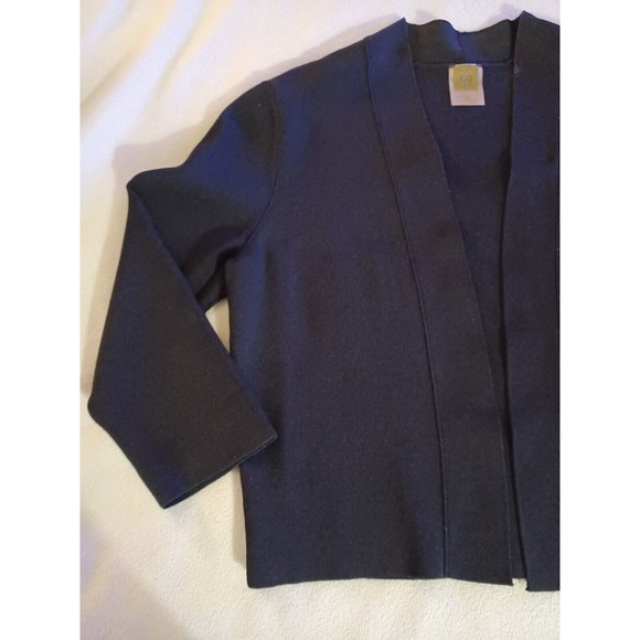 Anne Klein womens open tight knit cardigan medium black - Picture 3 of 7